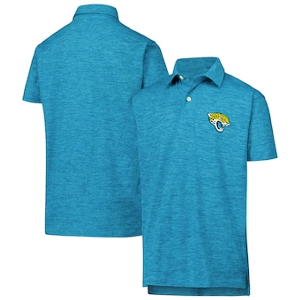 Youth Wes & Willy Teal Jacksonville Jaguars Cloudy Yarn Polo