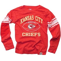 Youth Wes & Willy Red Kansas City Chiefs Football Long Sleeve T-Shirt