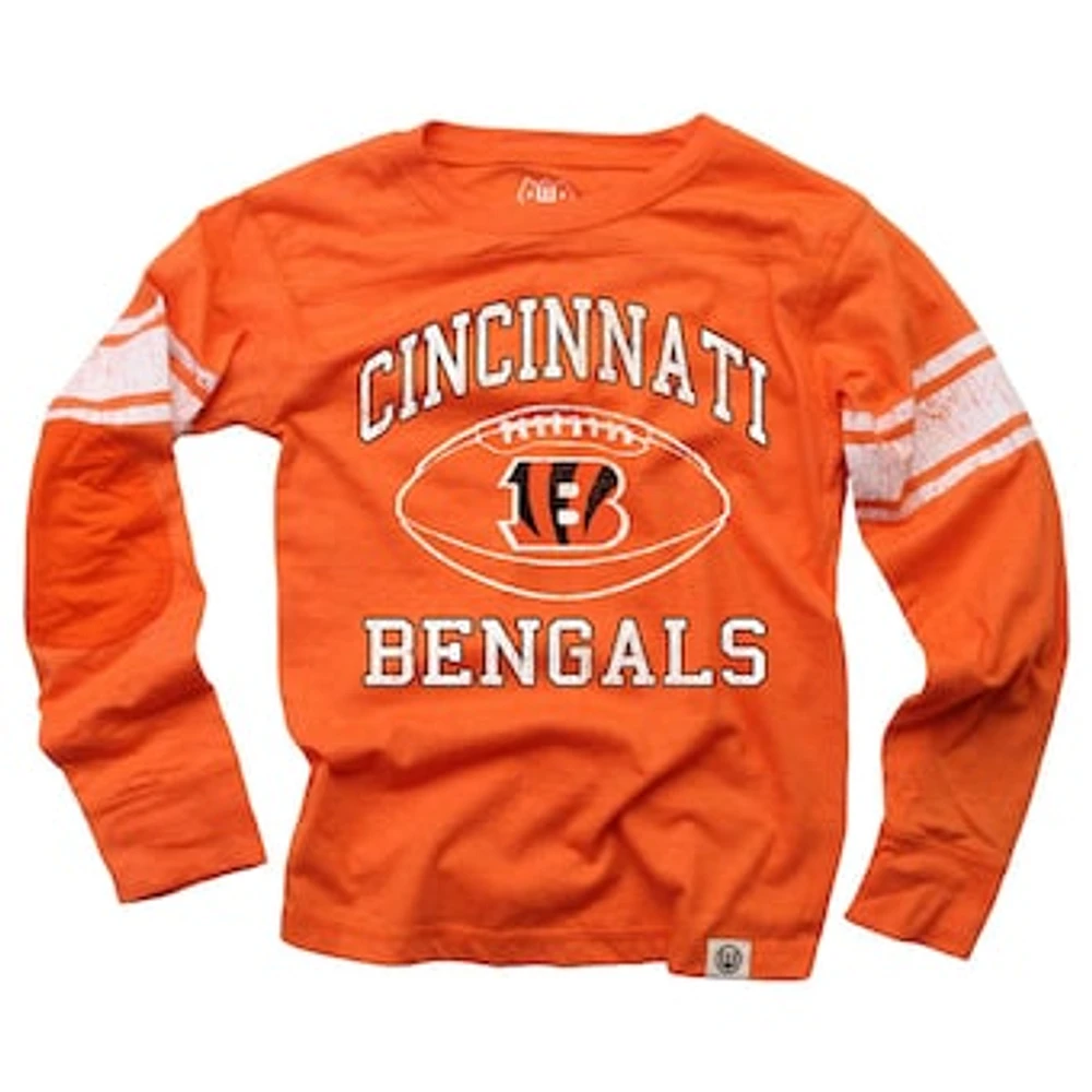 Youth Wes & Willy Orange Cincinnati Bengals Football Long Sleeve T-Shirt