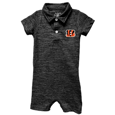 Infant Wes & Willy Charcoal Cincinnati Bengals Short Leg Cloudy Yarn Polo Bodysuit