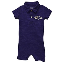 Infant Wes & Willy Purple Baltimore Ravens Short Leg Cloudy Yarn Polo Bodysuit