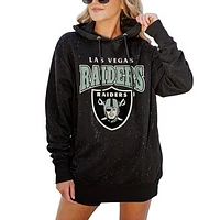 Women's Gameday Couture Black Las Vegas Raiders All-Over Micro Rhinestone Sparkle Pullover Hooded