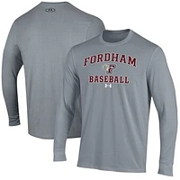 Men's Under Armour  Gray Fordham Rams Baseball Performance Long Sleeve T-Shirt