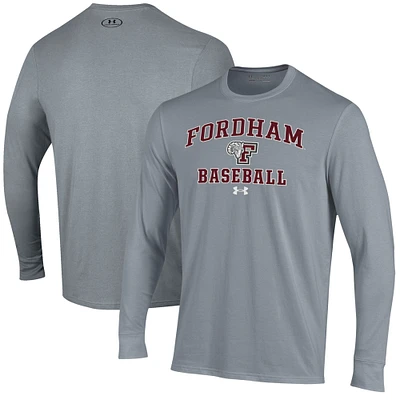 Men's Under Armour  Gray Fordham Rams Baseball Performance Long Sleeve T-Shirt