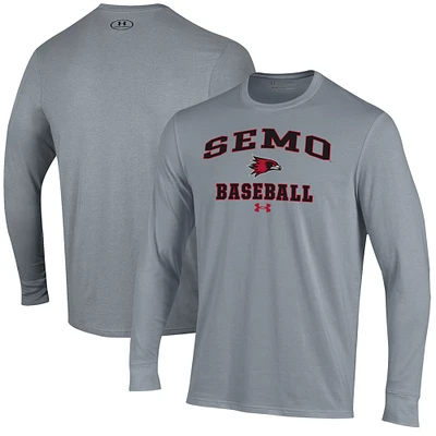 Men's Under Armour  Gray SEMO Redhawks Baseball Performance Long Sleeve T-Shirt