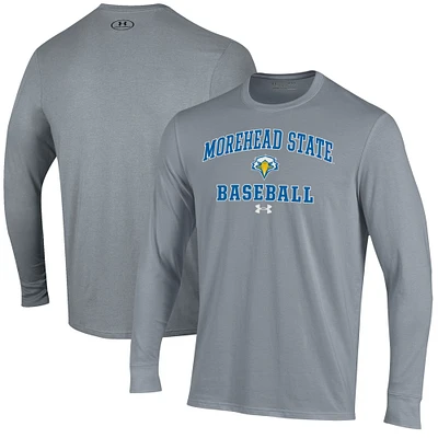 Men's Under Armour  Gray Morehead State Eagles Baseball Performance Long Sleeve T-Shirt