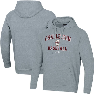 Men's Under Armour  Gray Charleston Cougars All Day Arch Fleece Baseball Raglan Pullover Hoodie