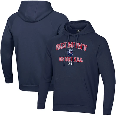 Men's Under Armour  Navy Belmont Bruins All Day Arch Fleece Baseball Raglan Pullover Hoodie