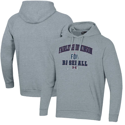 Men's Under Armour  Gray Fairleigh Dickinson Knights All Day Arch Fleece Baseball Raglan Pullover Hoodie