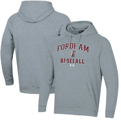 Men's Under Armour  Gray Fordham Rams All Day Arch Fleece Baseball Raglan Pullover Hoodie