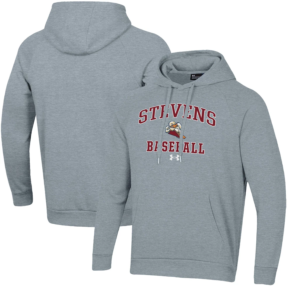Men's Under Armour Stevens Institute of Technology Ducks All Day Arch Fleece Baseball Raglan Pullover Hoodie