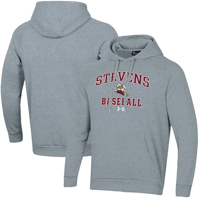 Men's Under Armour Stevens Institute of Technology Ducks All Day Arch Fleece Baseball Raglan Pullover Hoodie