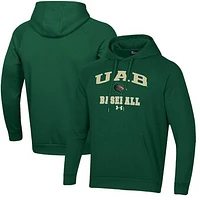 Men's Under Armour UAB Blazers All Day Arch Fleece Baseball Raglan Pullover Hoodie