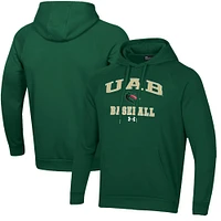 Men's Under Armour UAB Blazers All Day Arch Fleece Baseball Raglan Pullover Hoodie