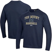 Men's Under Armour  Navy Mount St. Mary's Mountaineers All Day Arch Fleece Baseball Raglan Pullover Sweatshirt