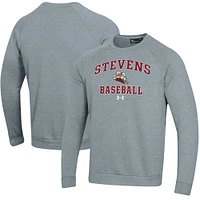 Men's Under Armour Stevens Institute of Technology Ducks All Day Arch Fleece Baseball Raglan Pullover Sweatshirt