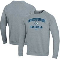 Men's Under Armour  Gray San Diego Toreros All Day Arch Fleece Baseball Raglan Pullover Sweatshirt