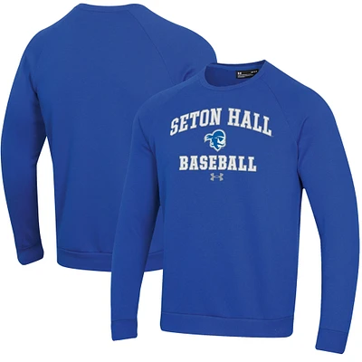 Men's Under Armour Seton Hall Pirates All Day Arch Fleece Baseball Raglan Pullover Sweatshirt