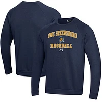 Men's Under Armour  Navy UNCG Spartans All Day Arch Fleece Baseball Raglan Pullover Sweatshirt