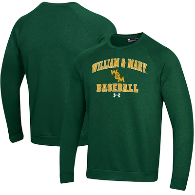 Men's Under Armour William & Mary Tribe All Day Arch Fleece Baseball Raglan Pullover Sweatshirt