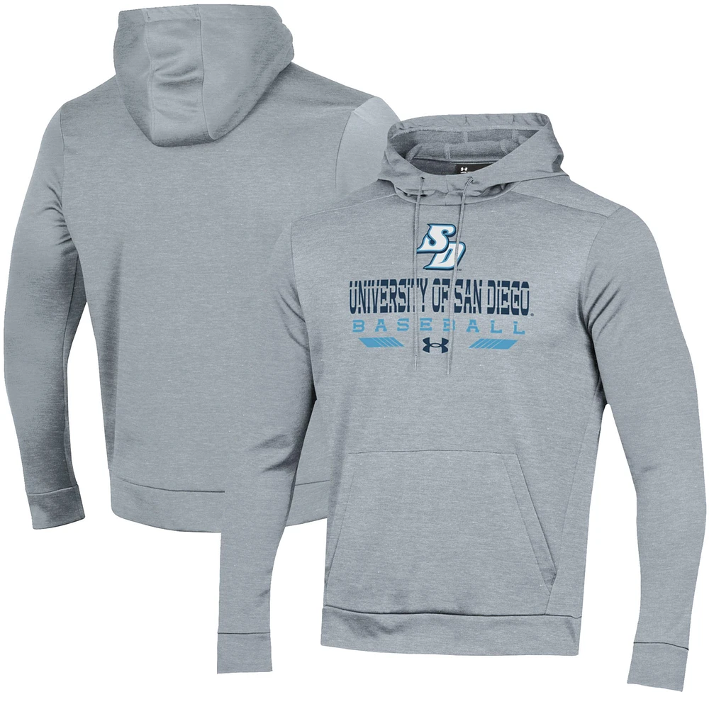 Men's Under Armour Gray San Diego Toreros Baseball Pullover Hoodie