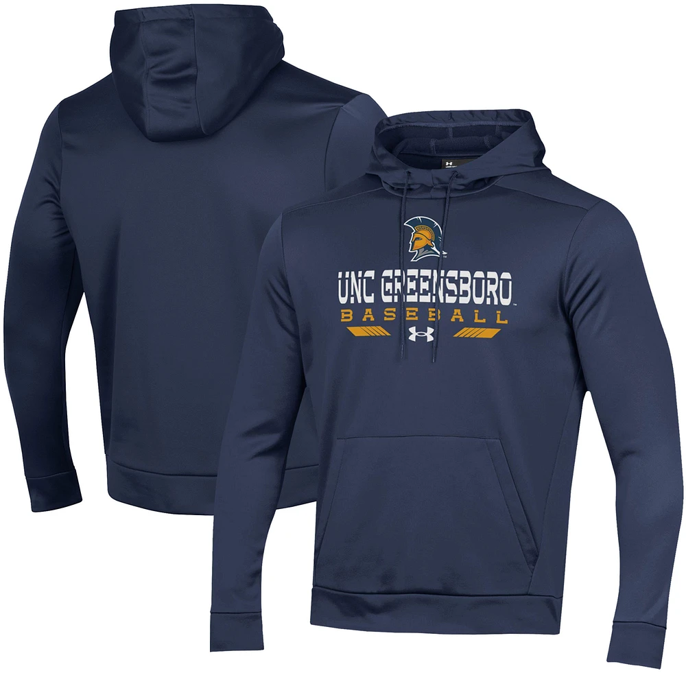 Men's Under Armour Navy UNCG Spartans Baseball Pullover Hoodie