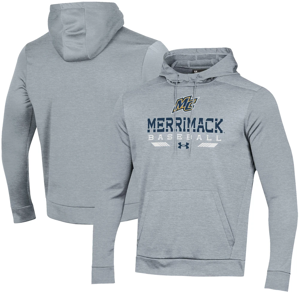 Men's Under Armour Gray Merrimack College Warriors Baseball Pullover Hoodie
