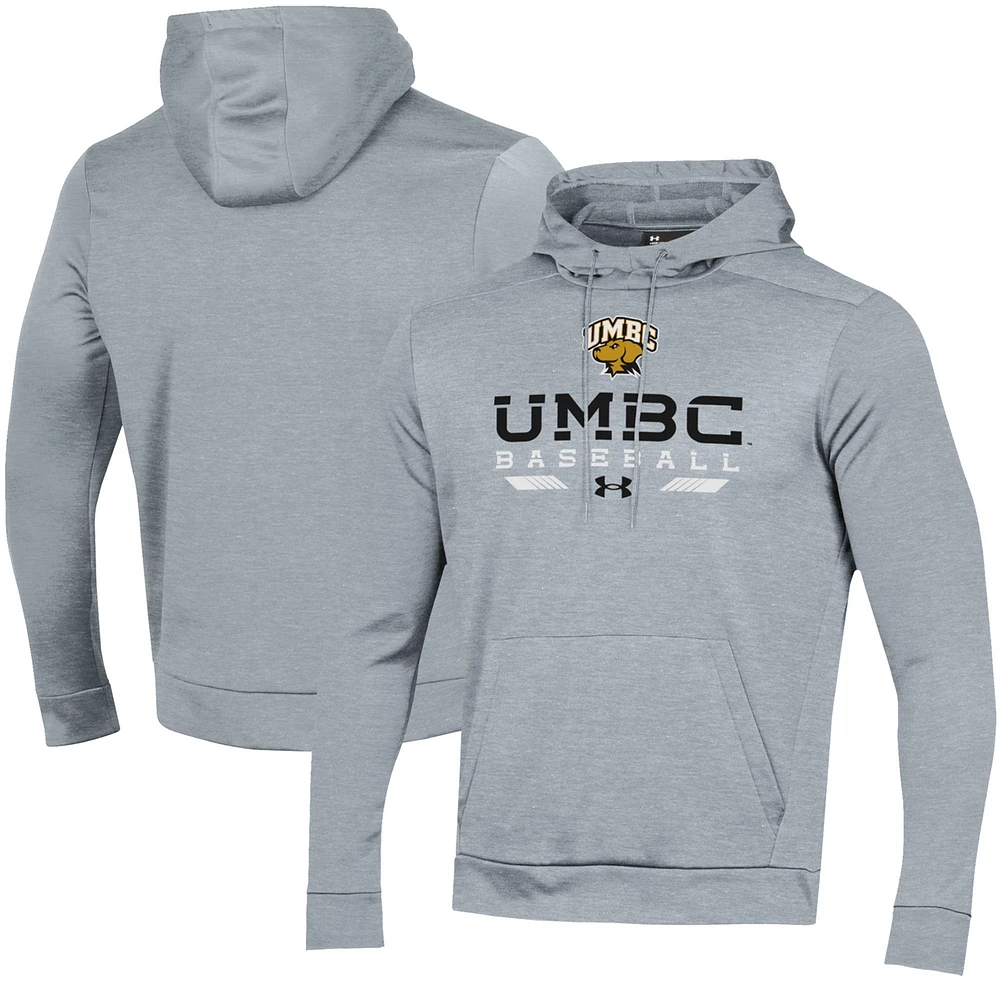Men's Under Armour Gray UMBC Retrievers Baseball Pullover Hoodie
