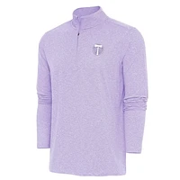 Men's Antigua Lavender Portland Timbers White Logo Hunk Quarter-Zip Pullover Top