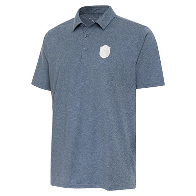 Men's Antigua Heather Navy St. Louis City SC White Logo Par 3 Polo