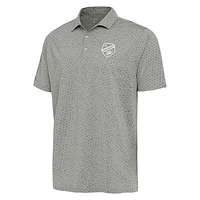Men's Antigua Heather Gray FC Cincinnati White Logo Flicker Polo