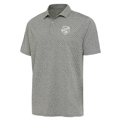 Men's Antigua Heather Gray FC Cincinnati White Logo Flicker Polo