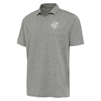Men's Antigua Heather Gray FC Cincinnati White Logo Flicker Polo