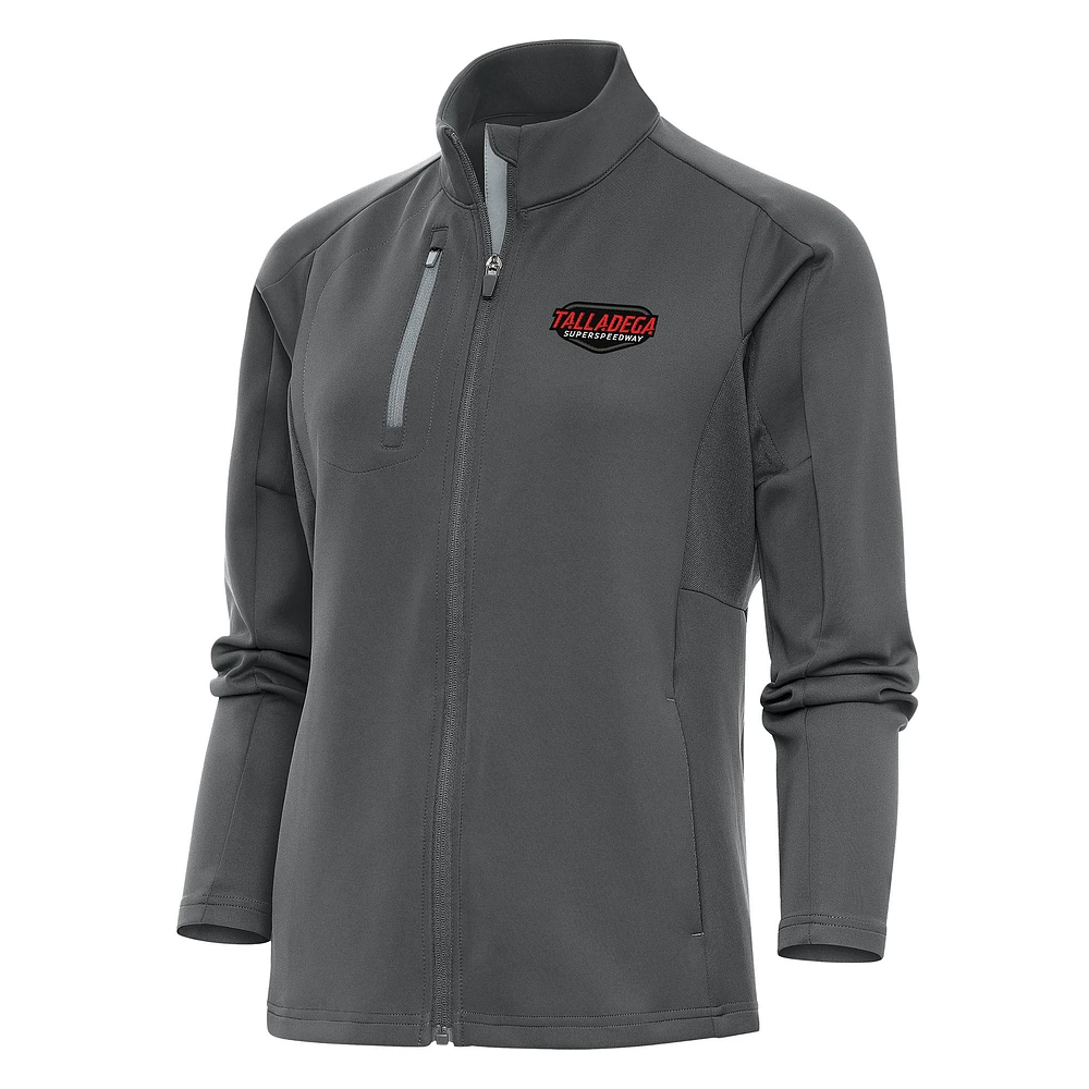 Women's Antigua Charcoal Talladega Superspeedway Generation Full-Zip Jacket
