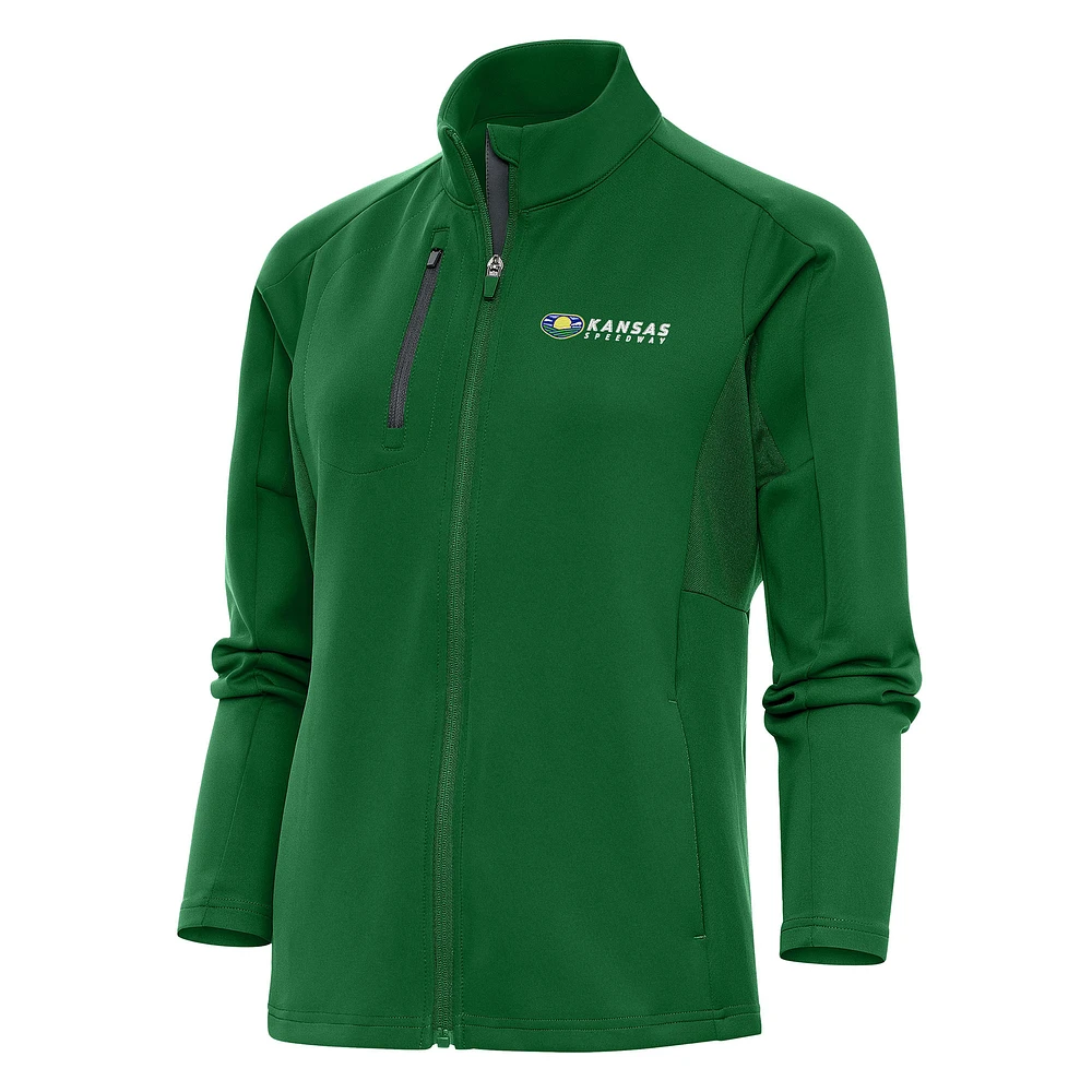 Women's Antigua Hunter Green Kansas Speedway Generation Full-Zip Jacket