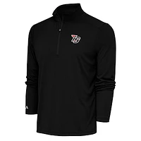 Men's Antigua Black Iowa Speedway Tribute Quarter-Zip Pullover Top