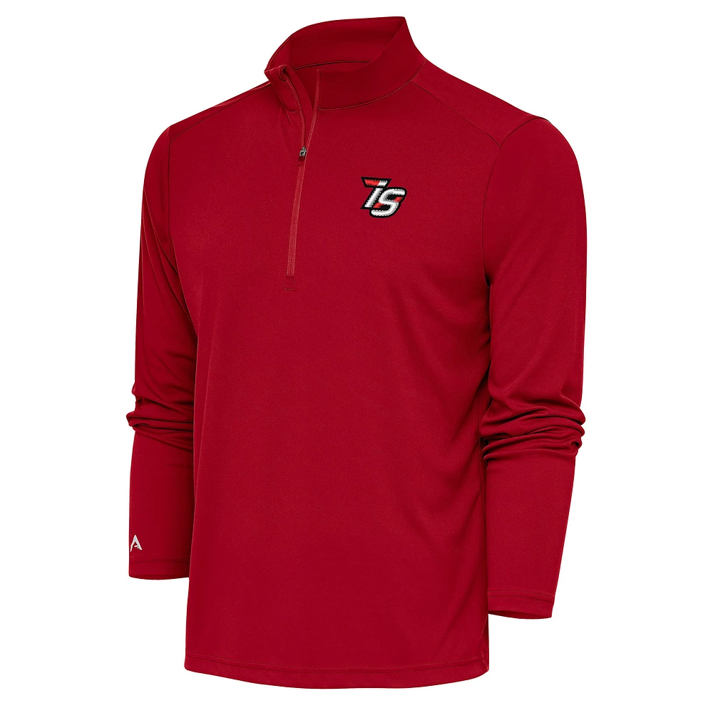 Men's Antigua Red Iowa Speedway Tribute Quarter-Zip Pullover Top