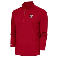 Men's Antigua Red Iowa Speedway Tribute Quarter-Zip Pullover Top