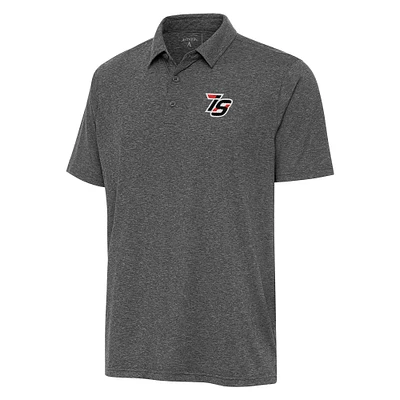 Men's Antigua Heather Black Iowa Speedway Par 3 Polo