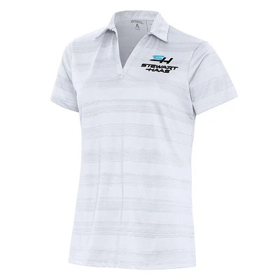 Women's Antigua White Stewart-Haas Racing Compass Polo