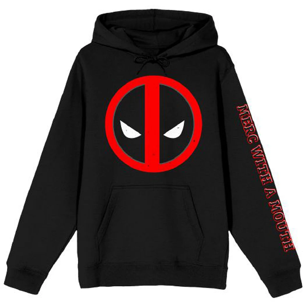 Men's  Black Deadpool Logo Pullover Hoodie