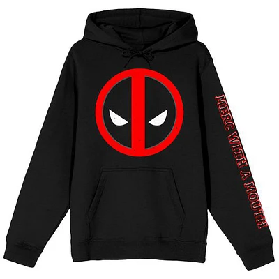 Men's  Black Deadpool Logo Pullover Hoodie