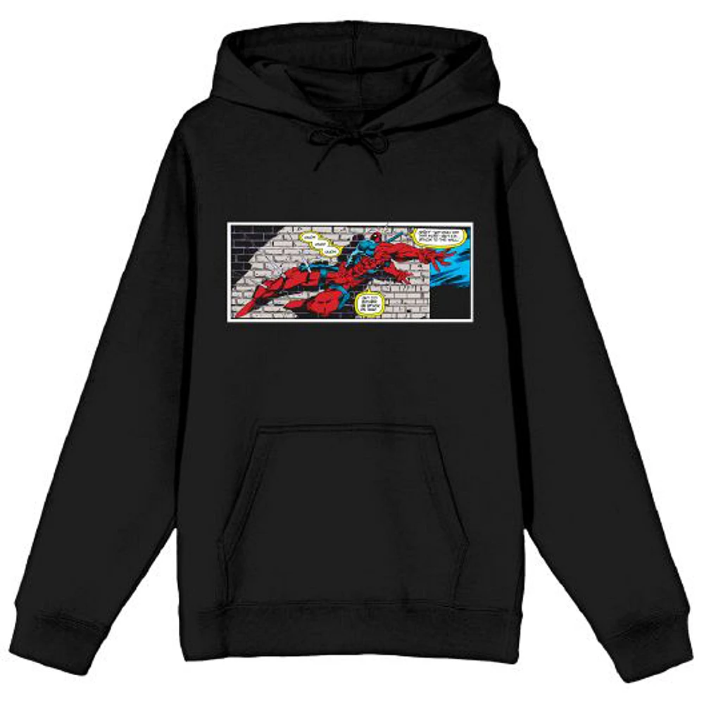 Men's Black Deadpool Stuck on a Wall Pullover Hoodie