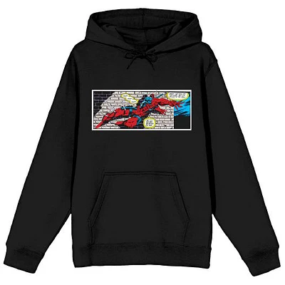 Men's  Black Deadpool Stuck on a Wall Pullover Hoodie