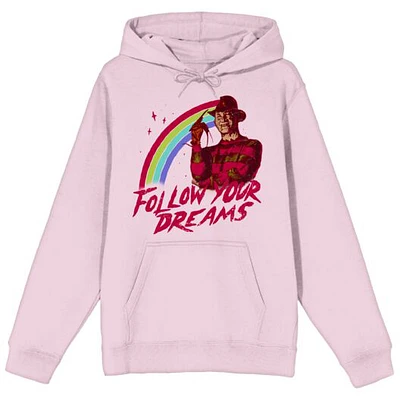 Men's  Pink A Nightmare on Elm Street Follow Your Dreams Rainbow Pullover Hoodie