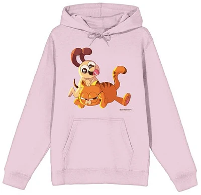 Men's  Pink Garfield Odie Pullover Hoodie