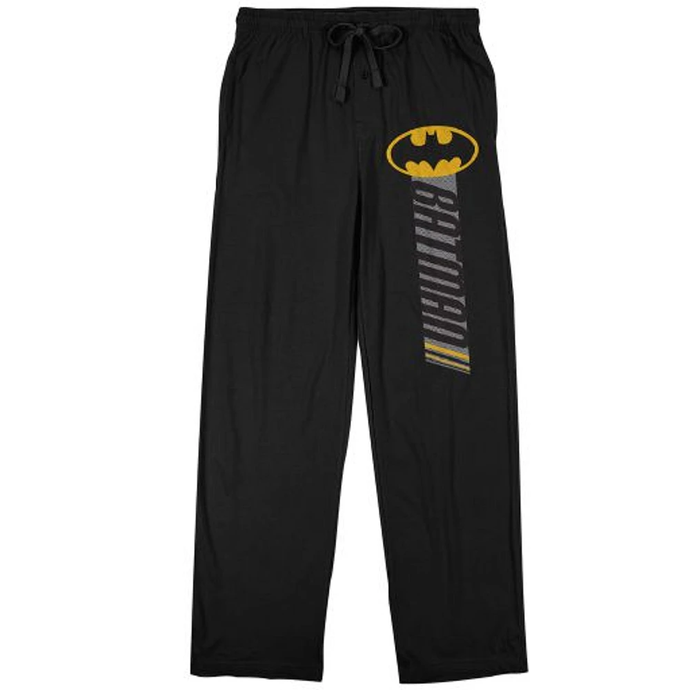 Men's Black Batman Racing Stripes Pajama Pants