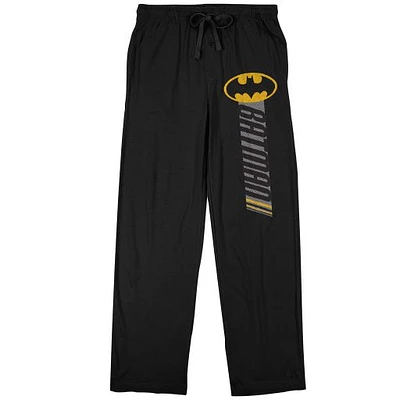 Men's  Black Batman Racing Stripes Pajama Pants