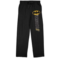 Men's  Black Batman Racing Stripes Pajama Pants