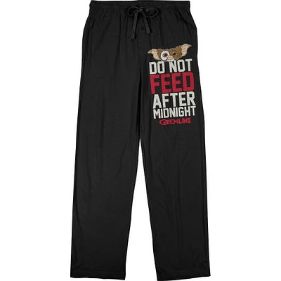 Men's  Black Gremlins Do Not Feed After Midnight Pajama Pants